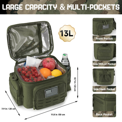 Men's Tactical Lunch Bag - Durable, Outdoor, Thermal Cooler