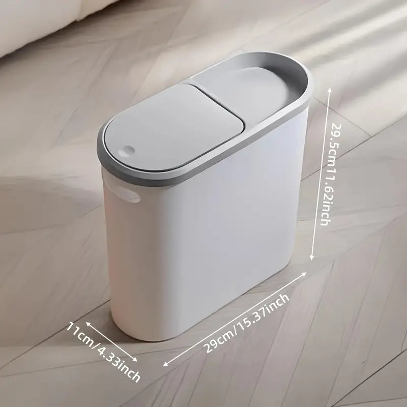 Large Bathroom Trash Can - Covered Press Type, Modern Style