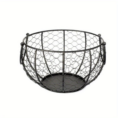Egg Storage Basket - Durable Iron Farmhouse Decor