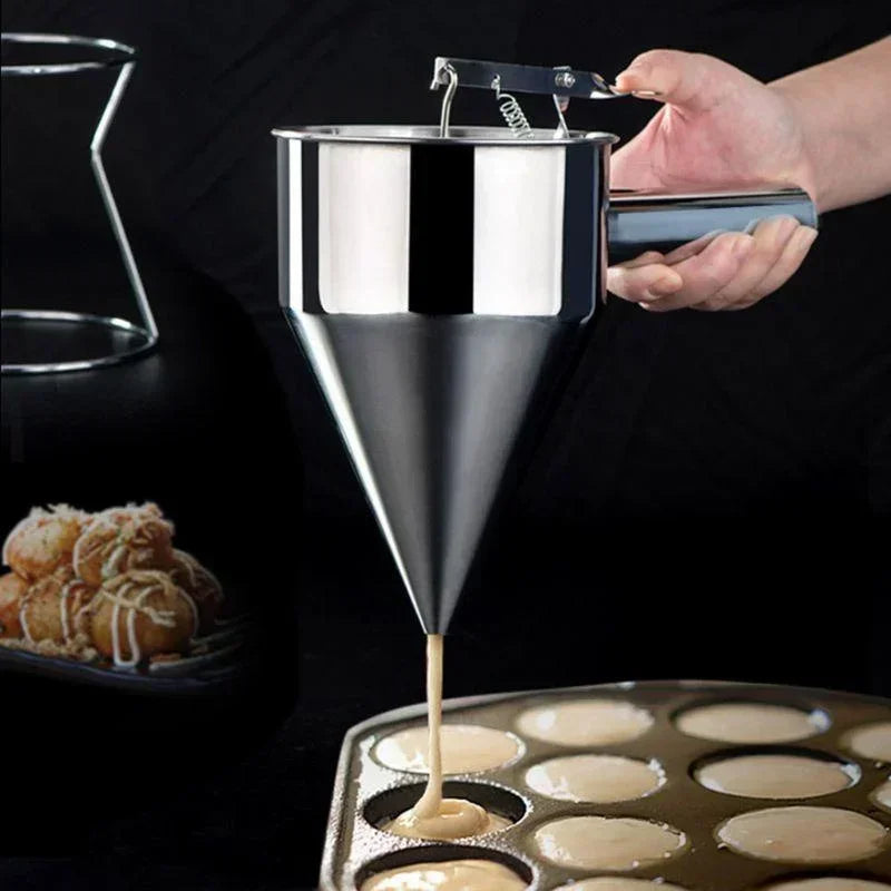 Stainless Steel Funnel Dispenser - Perfect for Baking & Pancakes