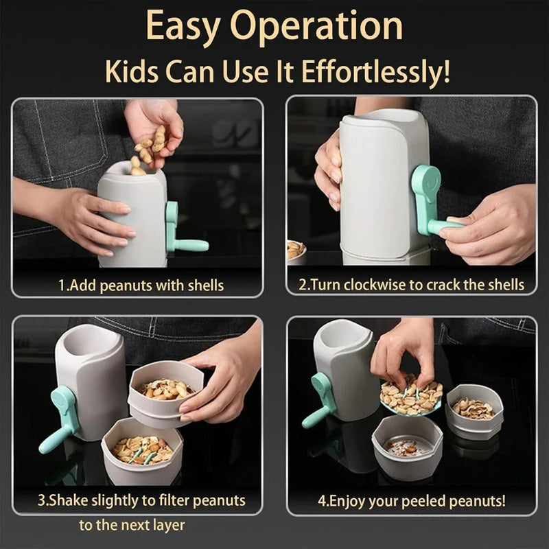Peanut Sheller Hand Crank - Quick, Safe, Fun for All Ages