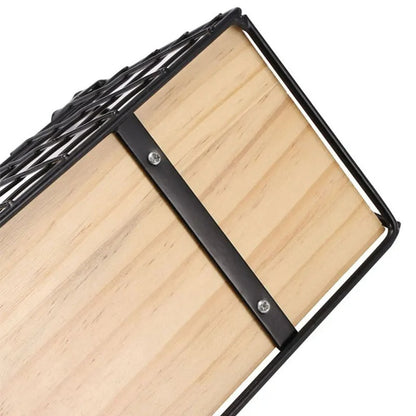 Wooden & Iron Shelf: Home Organizer for Kitchen & Bath