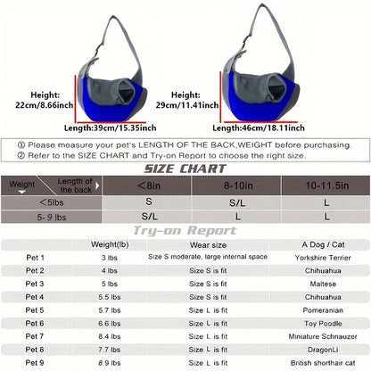 Breathable Pet Sling Carrier for Small Dogs