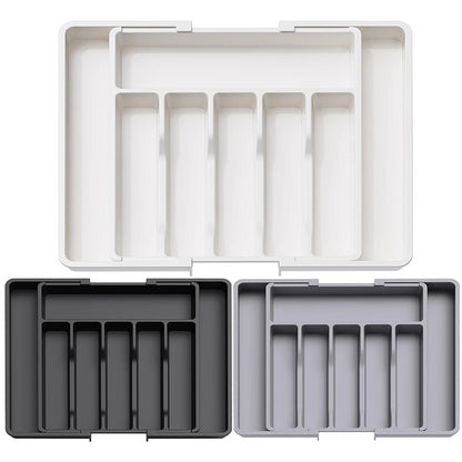 Adjustable Flatware Organizer with Dividers - Expandable Tray