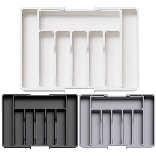 Adjustable Flatware Organizer with Dividers - Expandable Tray