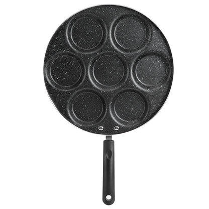 Non-Stick 7-Hole Frying Pan - Cook Eggs & Burgers Easily