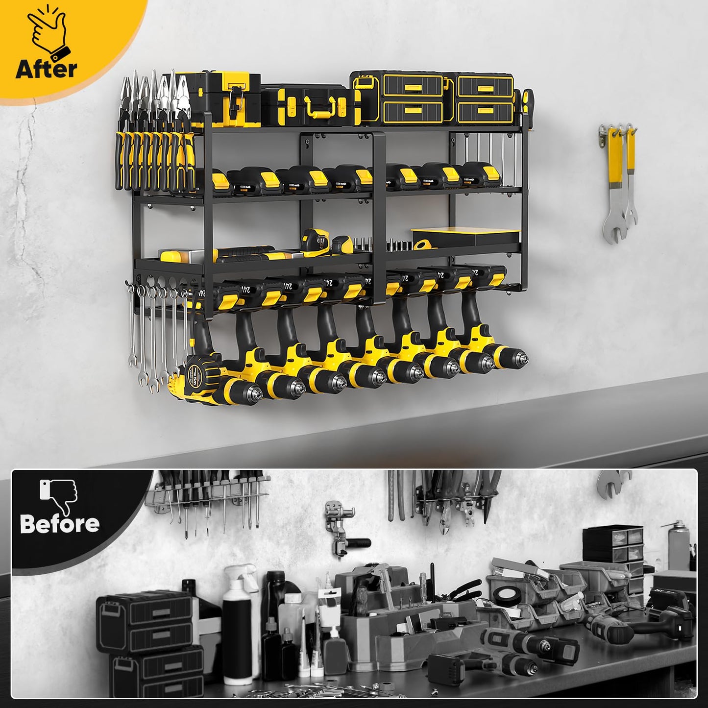 Power Tool Organizer Wall Mount - Heavy Duty Drill Holder