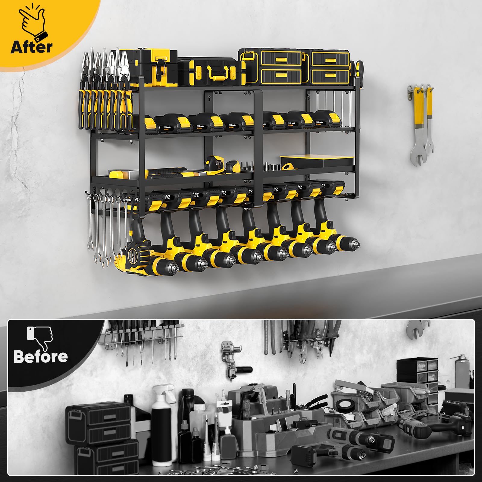 Power Tool Organizer Wall Mount - Heavy Duty Drill Holder