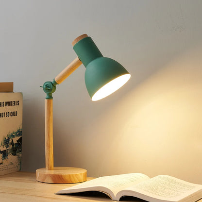 Nordic Wooden LED Table Lamp - Eye Protection Bedside Light