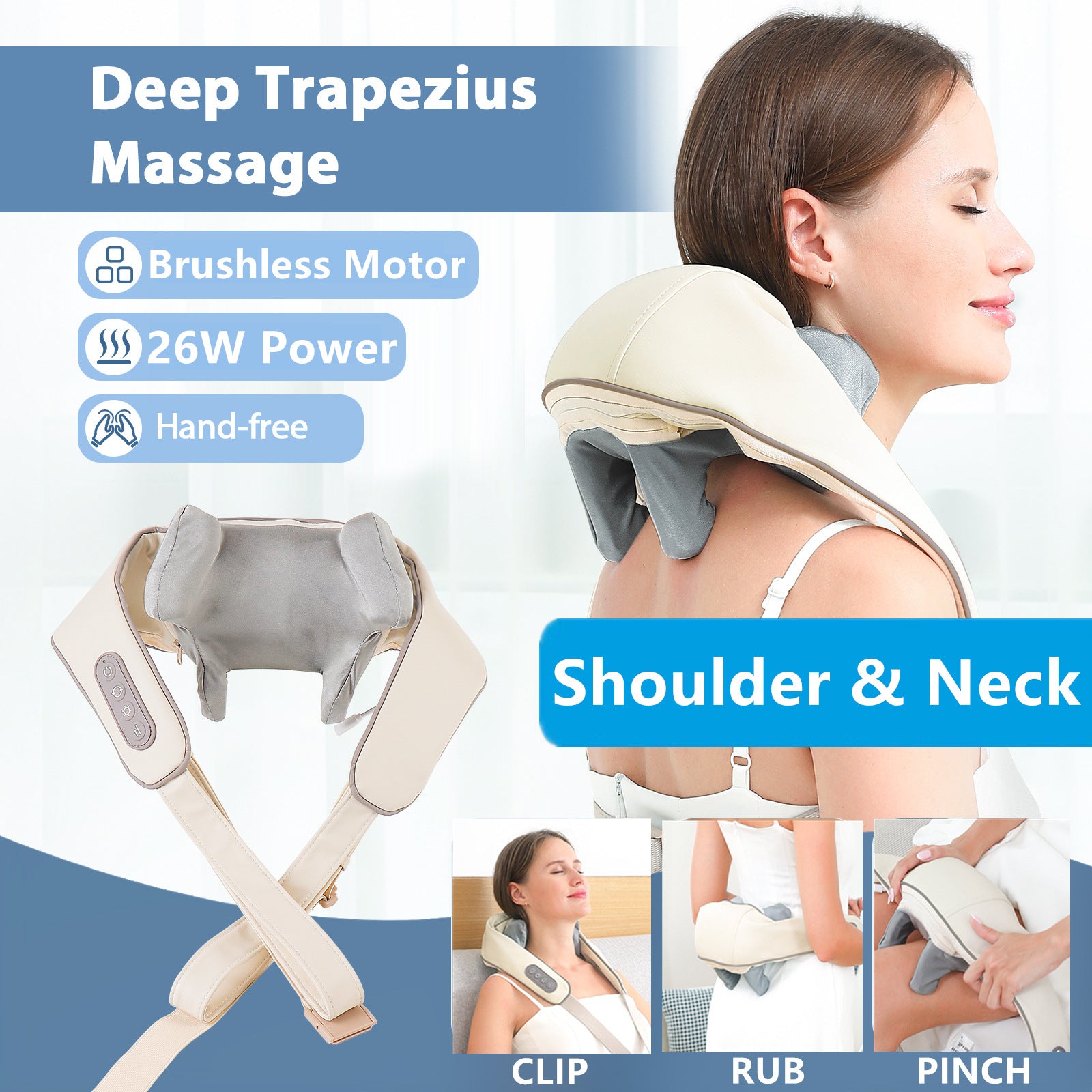 Powerful Neck & Shoulder Massager - Quiet, Long-Lasting Relaxation