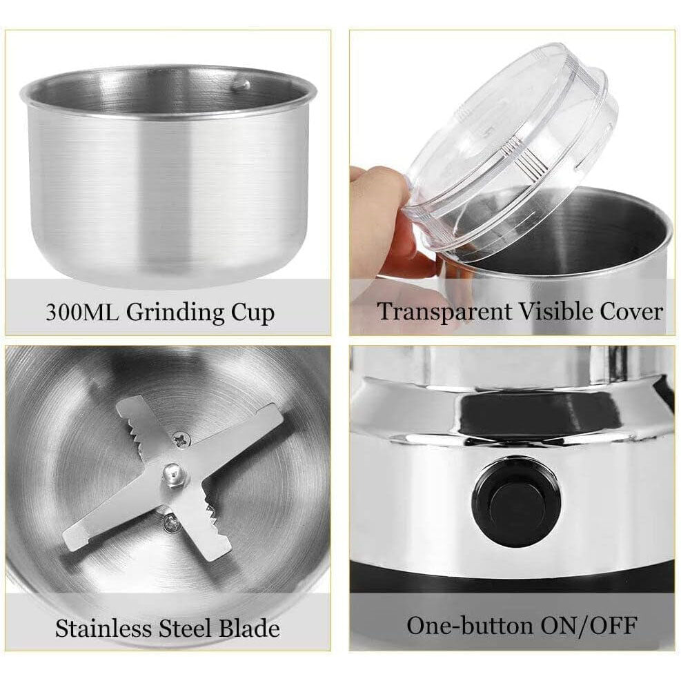Electric Grinder for Spices, Coffee, Grains & Nuts - Compact & Powerful