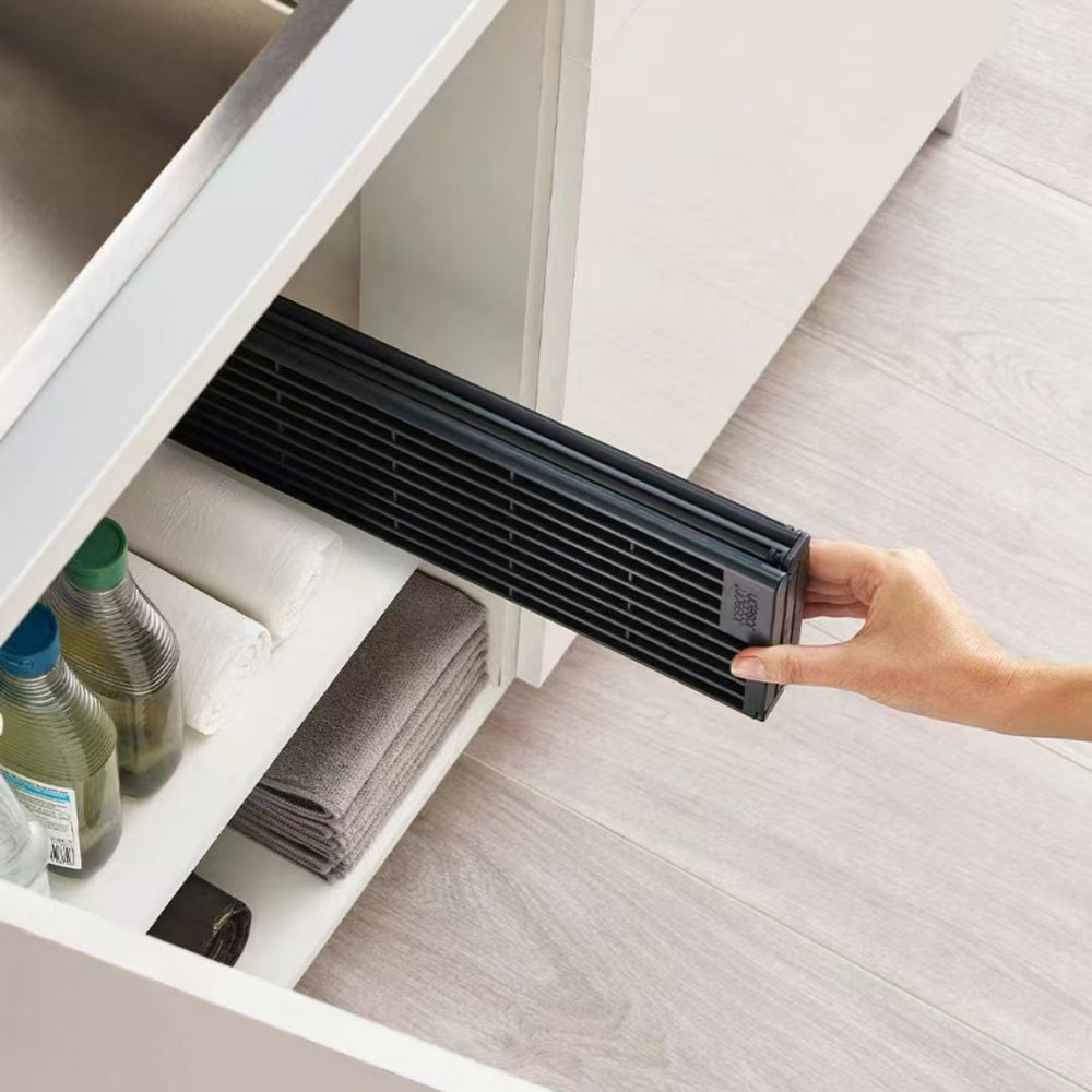 Foldable Black Sink Drainer - Compact Splash-Proof Design