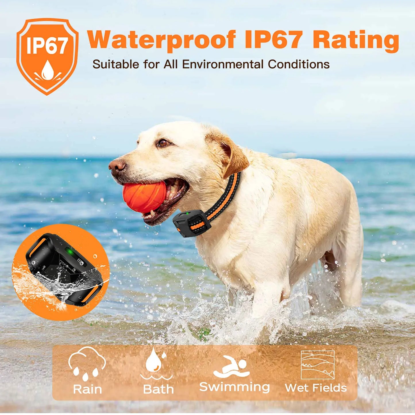 Rechargeable Waterproof Dog Training Collar with Remote – Long Range Beep, Vibration & Static Training Collar
