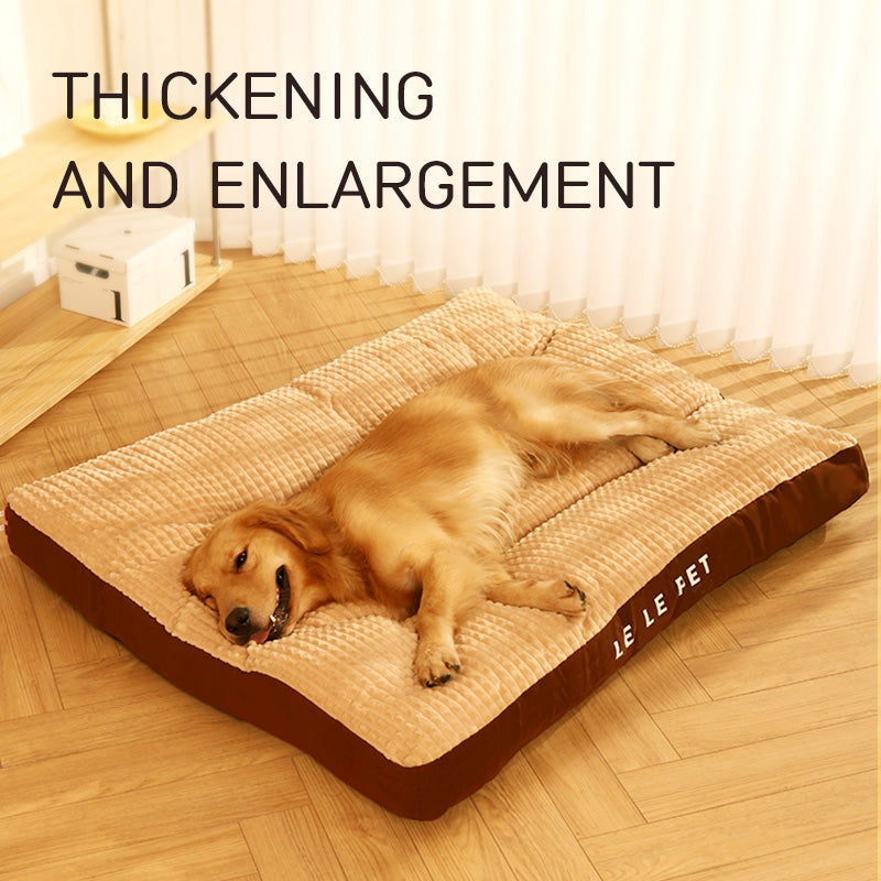 HOOPET Winter Dog Bed - Soft Fleece Blanket & Cushion