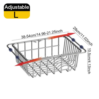 Adjustable Stainless Steel Sink Rack - Expandable & Durable