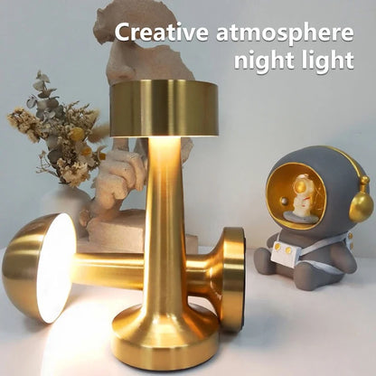 Rechargeable LED Touch Lamp - Retro Metal Design, USB Powered