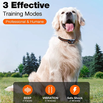 Rechargeable Waterproof Dog Training Collar with Remote – Long Range Beep, Vibration & Static Training Collar