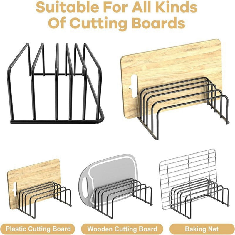 Chopping Board & Pot Lid Holder - Multi-Layer Kitchen Organizer