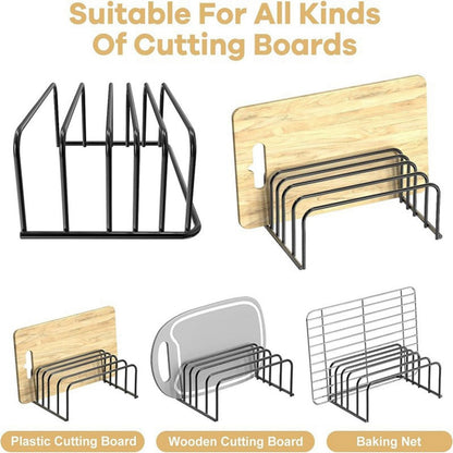 Chopping Board & Pot Lid Holder - Multi-Layer Kitchen Organizer
