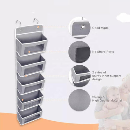 5-Shelf Hanging Organizer - Anti-Tilt, Large Pockets, Door Storage