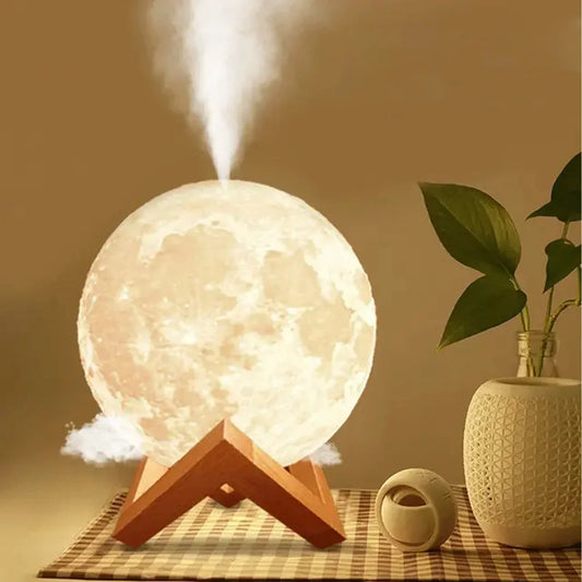 Full Moon 3D Lamp: Ultrasonic Humidifier & Aroma Diffuser
