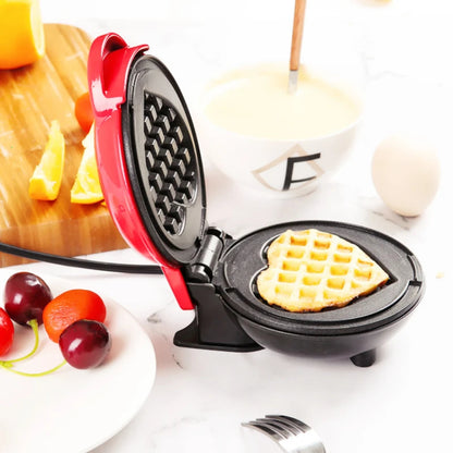 Mini Waffle Maker: Heart & Bubble Egg Cake Oven