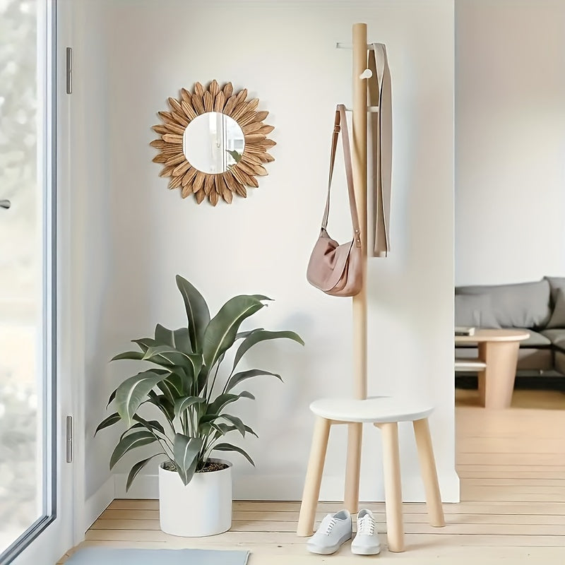 Bohemian Sunflower Wall Mirror - Wooden Decorative Art Piece
