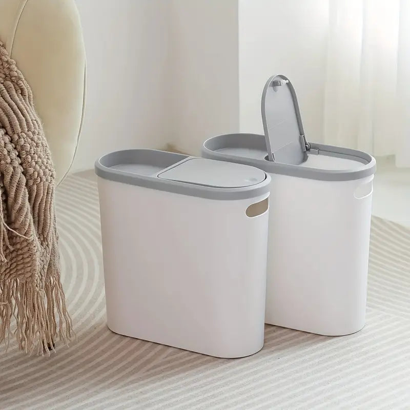Large Bathroom Trash Can - Covered Press Type, Modern Style
