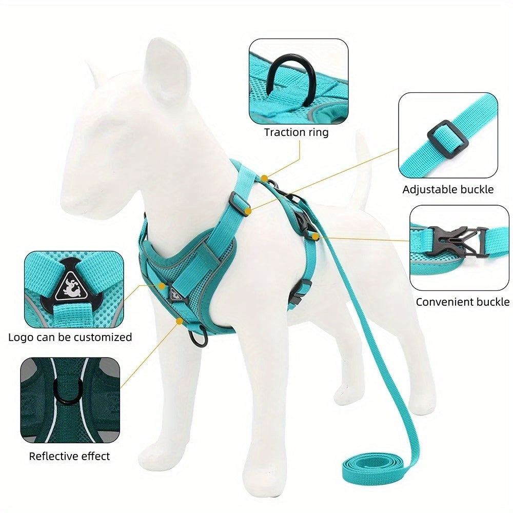 No Pull Dog Harness & Leash Set - Adjustable & Reflective
