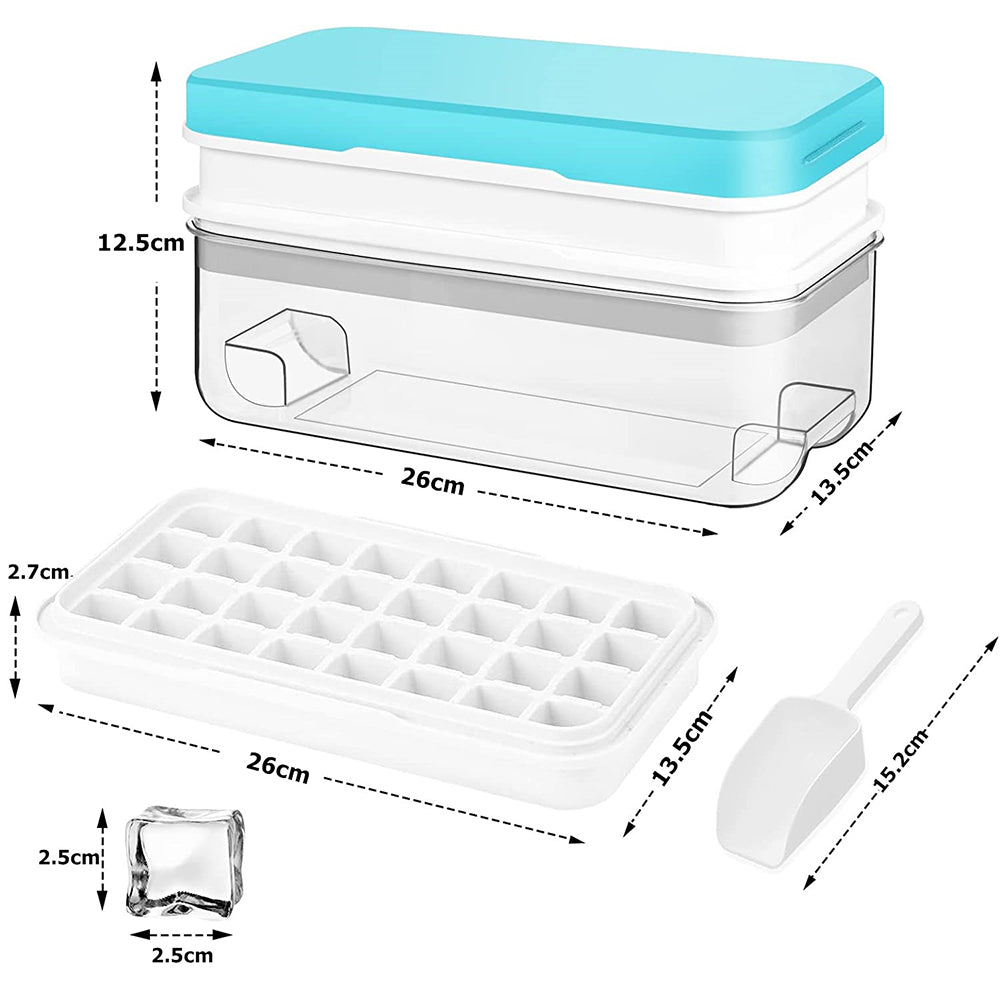Silicone Ice Cube Tray Set - Stackable & Durable for Freezer