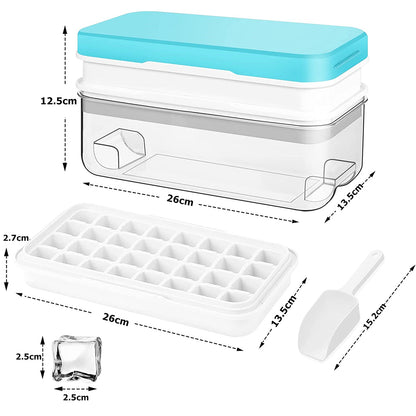 Silicone Ice Cube Tray Set - Stackable & Durable for Freezer