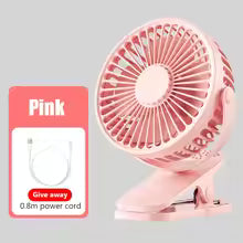 Mini USB Clip Fan - Portable, Quiet, Rechargeable Cooling