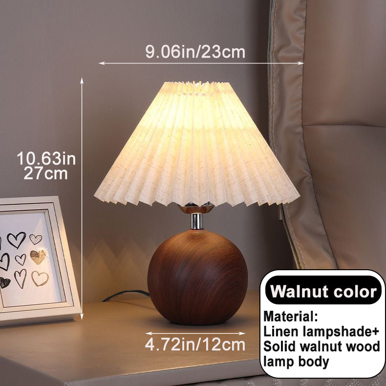 LED Table Lamp Nordic Pleated Fabric Tricolour Light