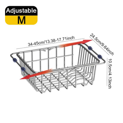 Adjustable Stainless Steel Sink Rack - Expandable & Durable