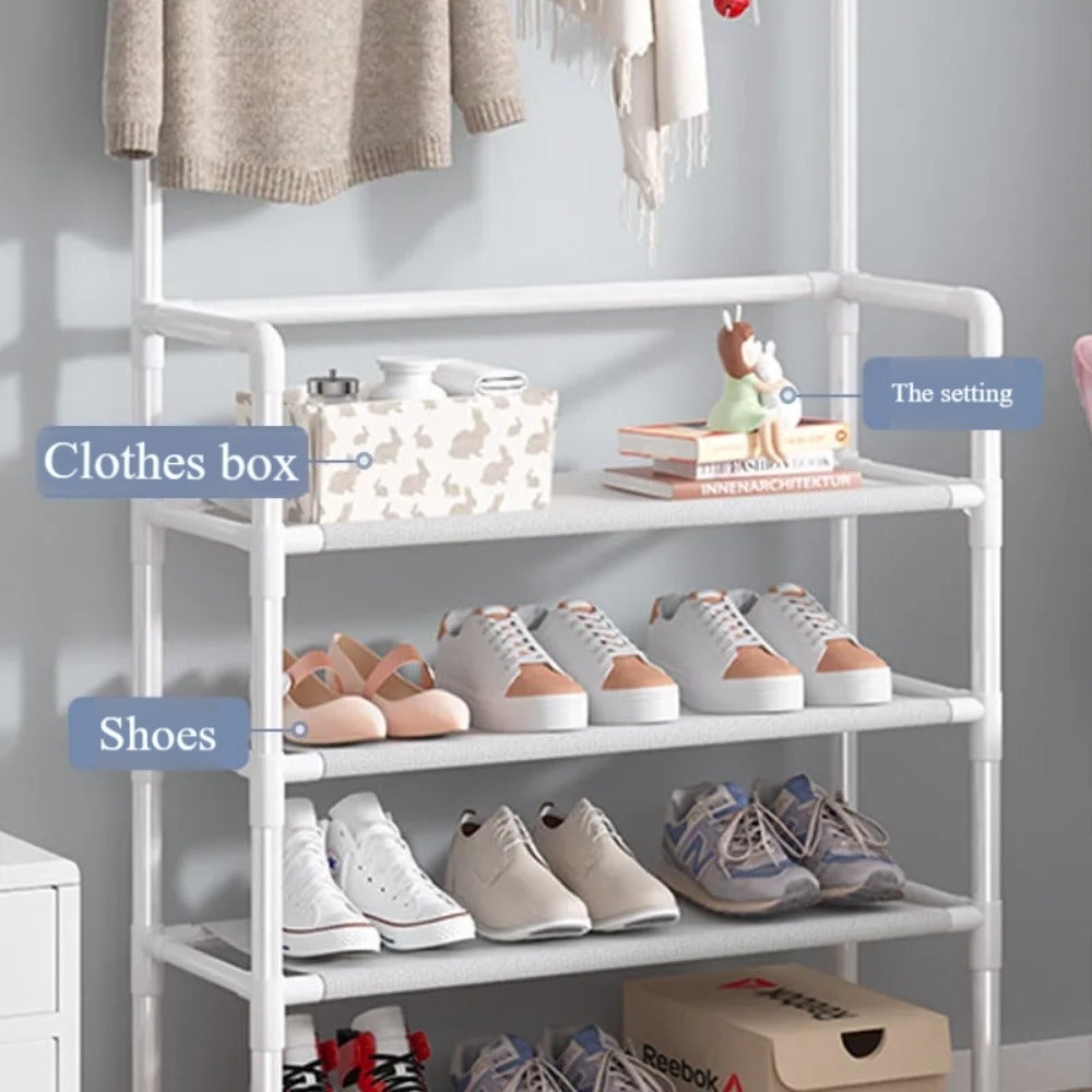 Multi-Layer Shoe Rack & Hat Shelf - Durable Indoor Organizer