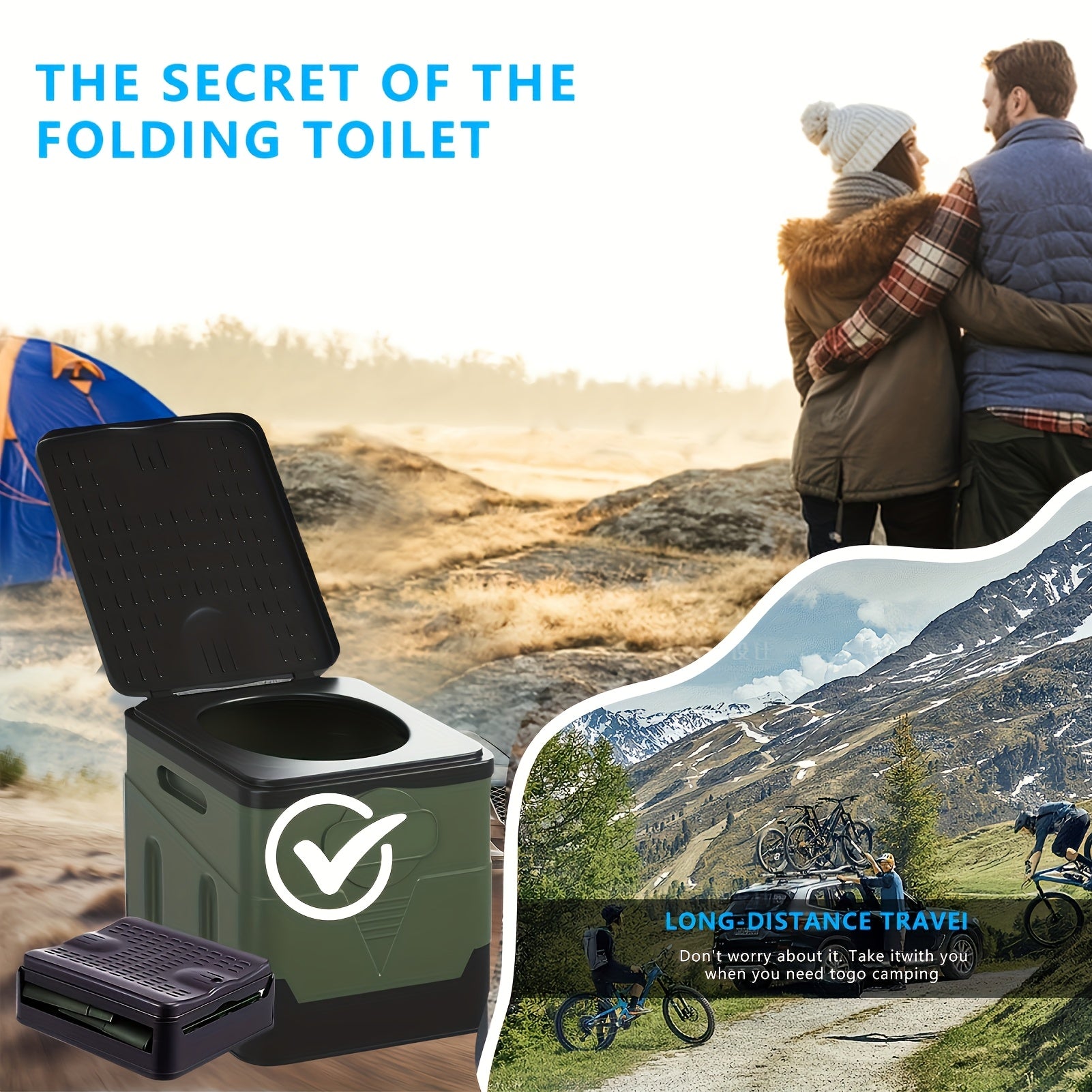 Portable Camping Toilet - Foldable Travel Potty for Emergencies