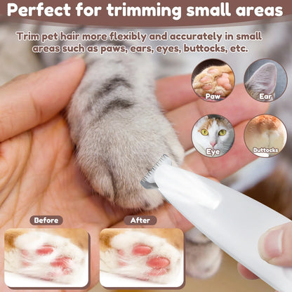 LED Dog Paw Trimmer – Quiet Waterproof Pet Grooming Clipper