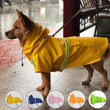 Large Dog Raincoat: Waterproof Corgi Cloak Style