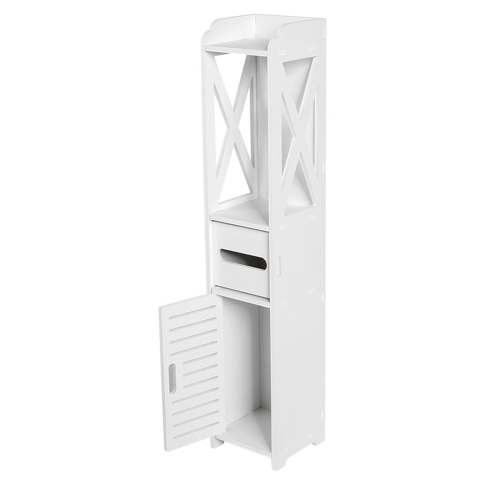 Bathroom Cabinet 80x15.5CM White Wood Storage Shelf