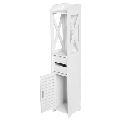Bathroom Cabinet 80x15.5CM White Wood Storage Shelf