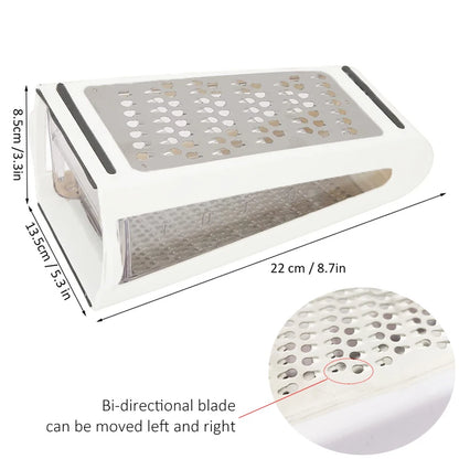 Double-Sided Cheese & Veggie Grater with Box Container