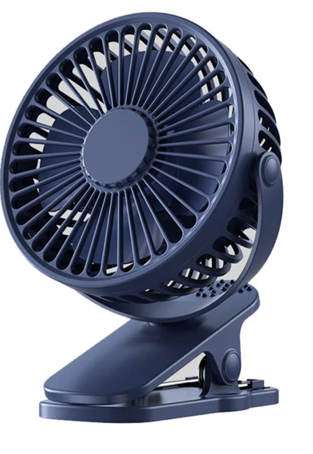 Mini USB Clip Fan - Portable, Quiet, Rechargeable Cooling