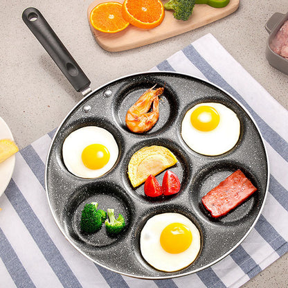 Non-Stick 7-Hole Frying Pan - Cook Eggs & Burgers Easily
