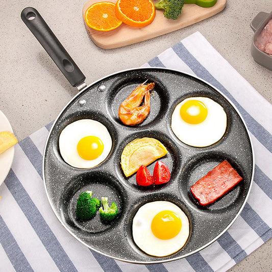 Non-Stick 7-Hole Frying Pan - Cook Eggs & Burgers Easily