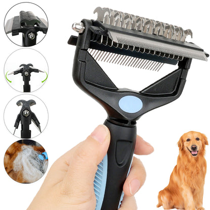Dog Hair Remover: 3-in-1 Pet Deshedding & Knot Cutter Comb