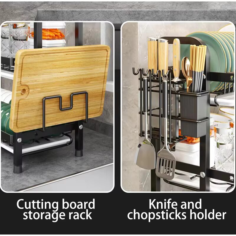 Dish Drying Rack 2-Tier Rust-Proof Compact Kitchen Organizer
