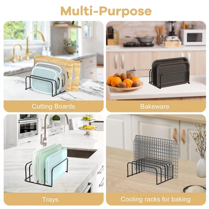 Chopping Board & Pot Lid Holder - Multi-Layer Kitchen Organizer
