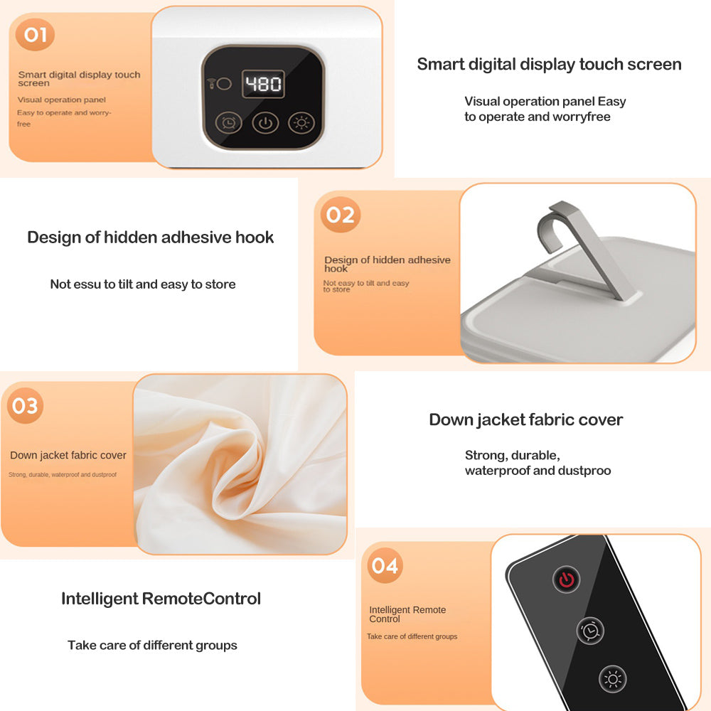 Electric Clothes Dryer with Remote - Warm Air & Timer