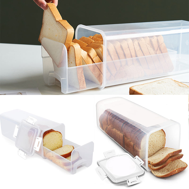 Clear Airtight Bread Container - Tall Bread Saver with Lid