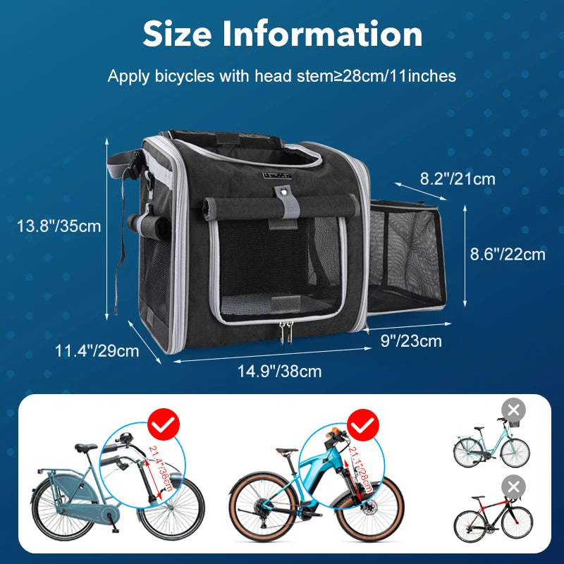 Expandable Pet Travel Backpack & Bike Carrier